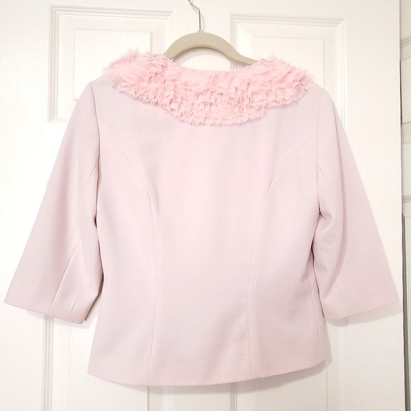 Chapter One pink blazer jacket chiffon rosette 6 fits size Small pastel spring - Picture 10 of 16